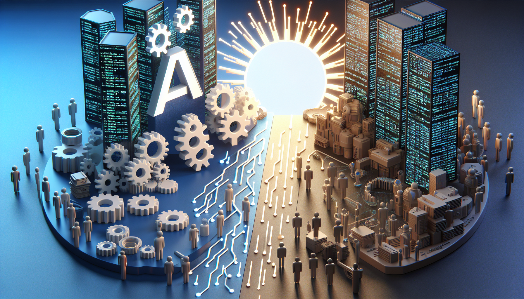 Two robots face off, symbolizing AI control struggle.